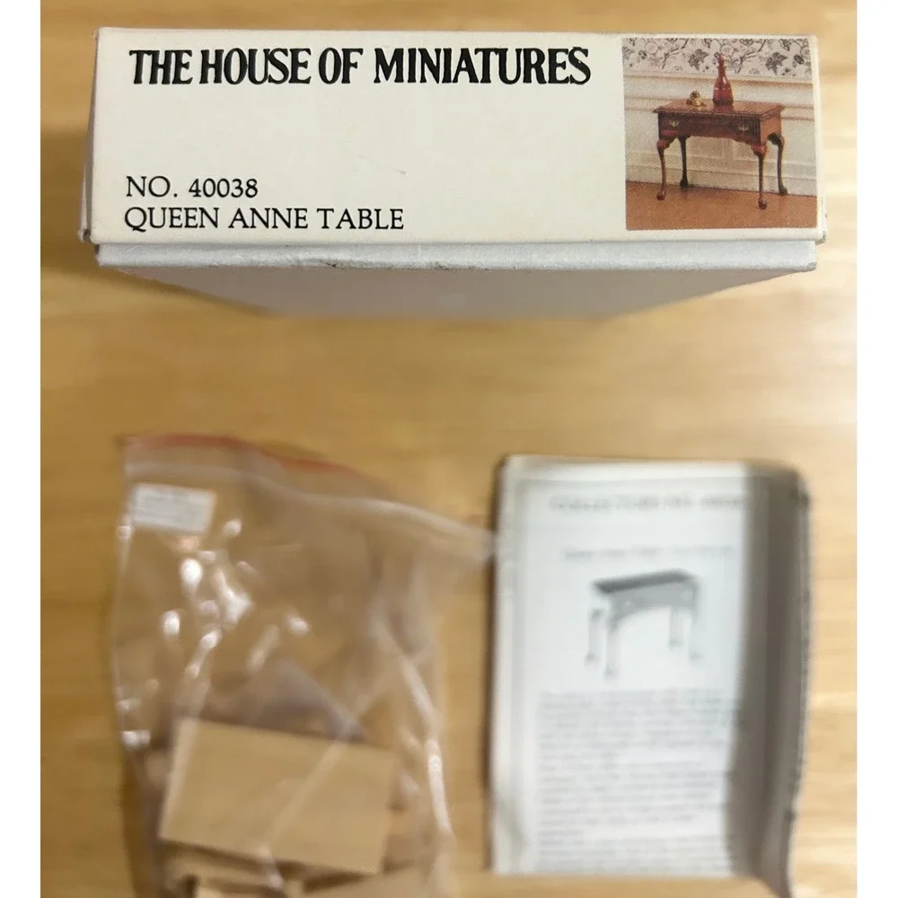 X-Acto House of Miniatures Queen Anne Table Kit 1:12 Scale Brown 40038 DIY VTG